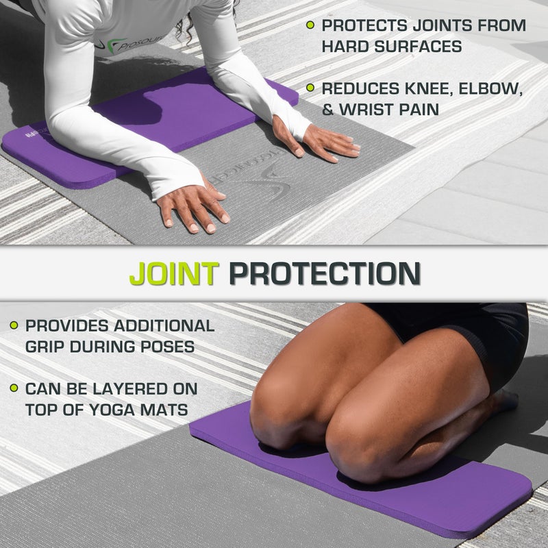 Prosource Fit ProsourceFit Extra Thick Yoga Knee Pad and Elbow Cushion 15mm (5/8â€) Fits Standard Mats for Pain Free Joints in Yoga, Pilates, Floor Workouts - Image 4
